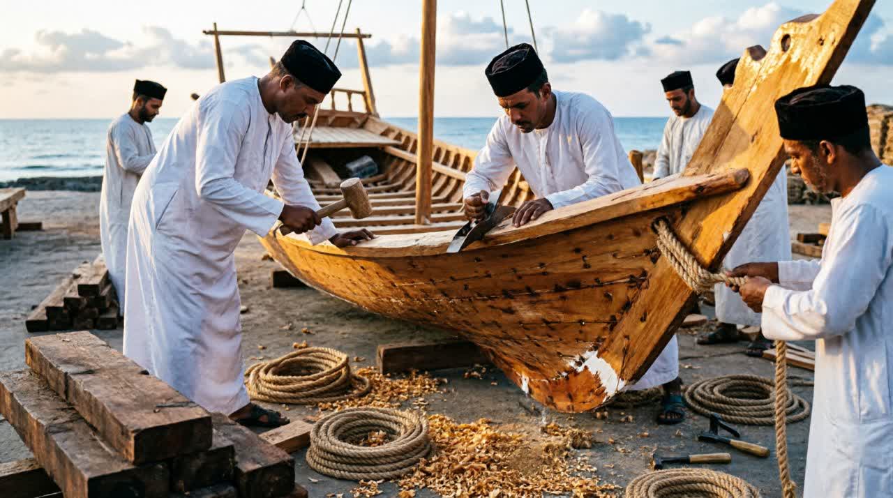 صناعة السفن في مدينة صور العُمانية